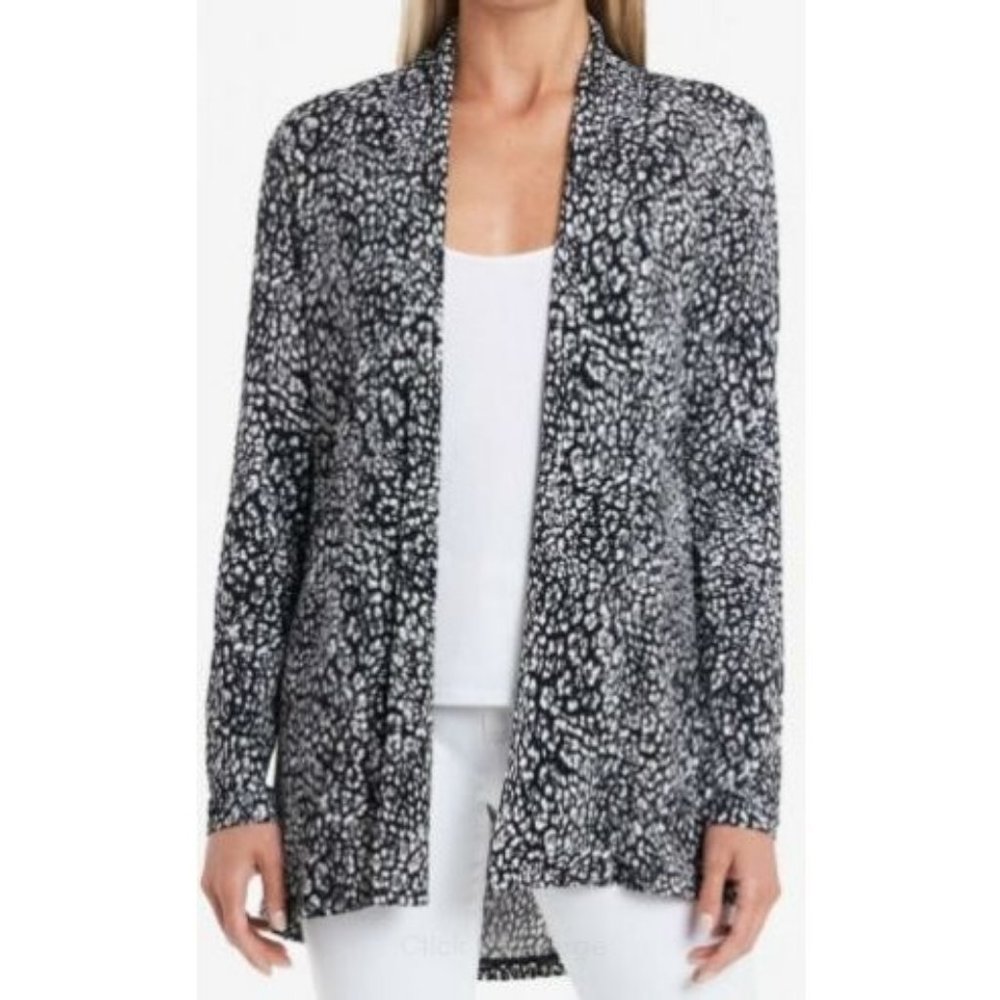 Vince Camuto Womens Sweater Black USA Size Small S Open Front Cardigan